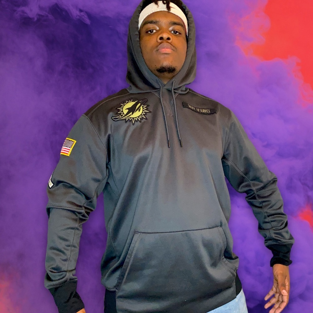 Nike Miami Dolphins Men’s NFL Salute to Service Gray Hoodie